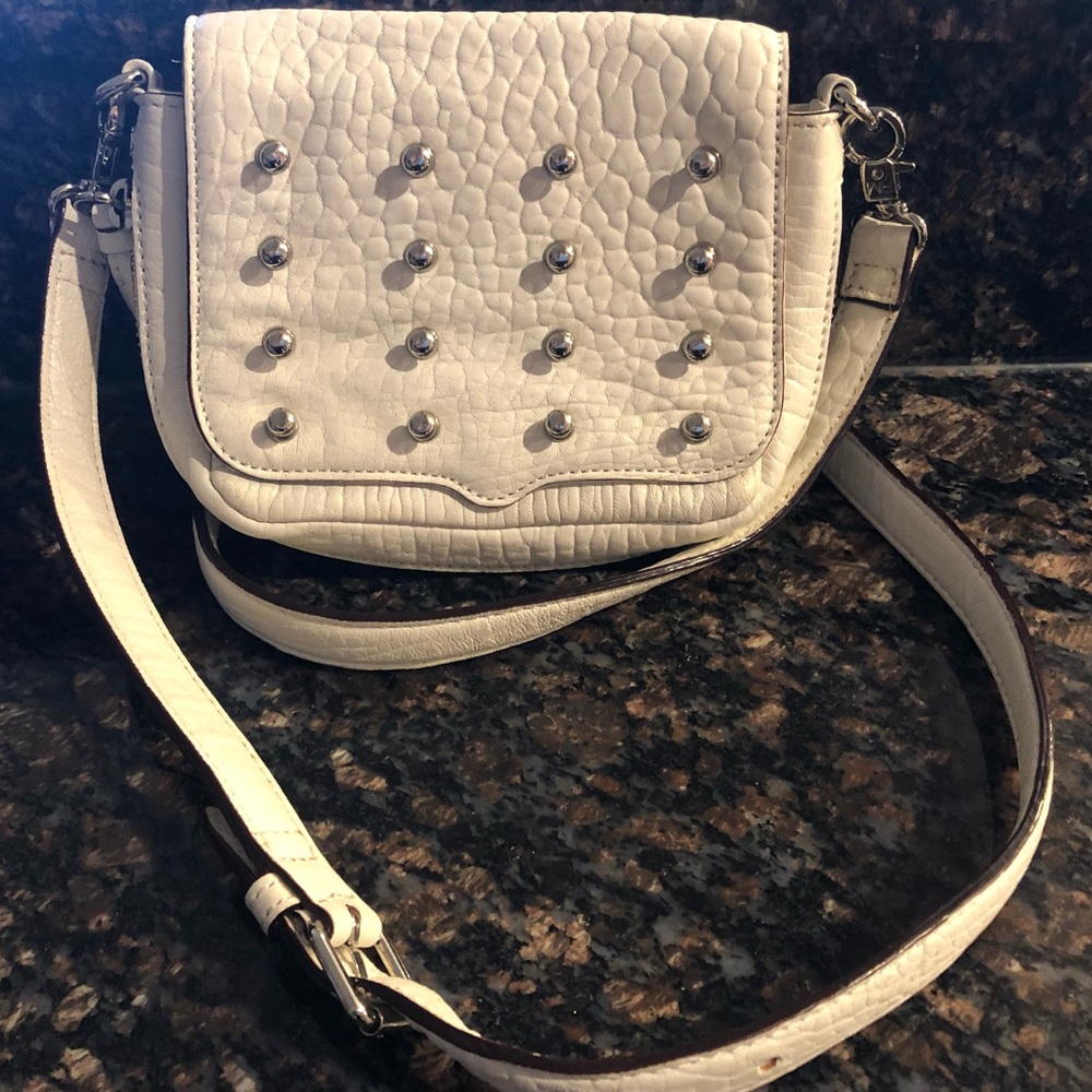 Rebecca Minkoff white studded crossbody.